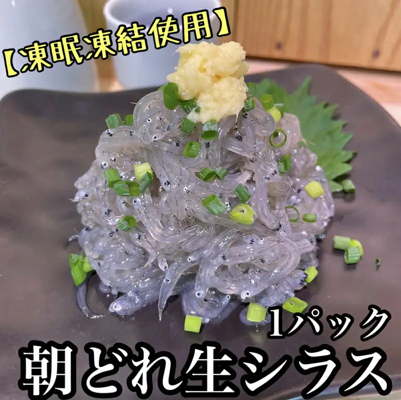 新鮮！朝どれ 生しらす 食べきり1パック【凍眠凍結使用】【 惣菜 お刺身 生食 日本酒 焼酎 お取り寄せ 希少部位 御中元 お中元 お歳暮 父の日 母の日 贈り物 しらす しらす】【家庭用 自宅用 贈答品 贈答用 ギフト 】【まぐろや 神奈川県小田原市早川】