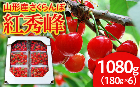 山形のさくらんぼ 紅秀峰 1080g(180g×6パック) Lサイズ以上 【令和8年産先行予約】FS25-520