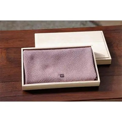 【宮井】正絹ふろしき　四季の色（淡口紫）約45cm幅　桐箱入り