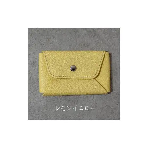 本革 カード 名刺入れ 日本製 レザー 革製品 カードケース Liete WH-21 レモンイエロー
