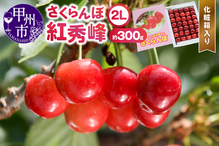 甲州市産大粒さくらんぼ童夢の「紅秀峰」化粧箱（約300g 2Lサイズ）【2026年発送】（DOM）B12-141