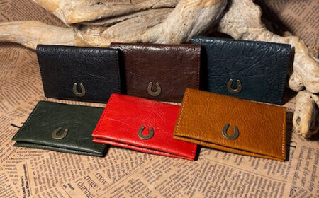 【選べるカラー】蹄鉄付きカード・名刺入れ（マチなし） [BIAU073] レザー 名刺入れ 競馬