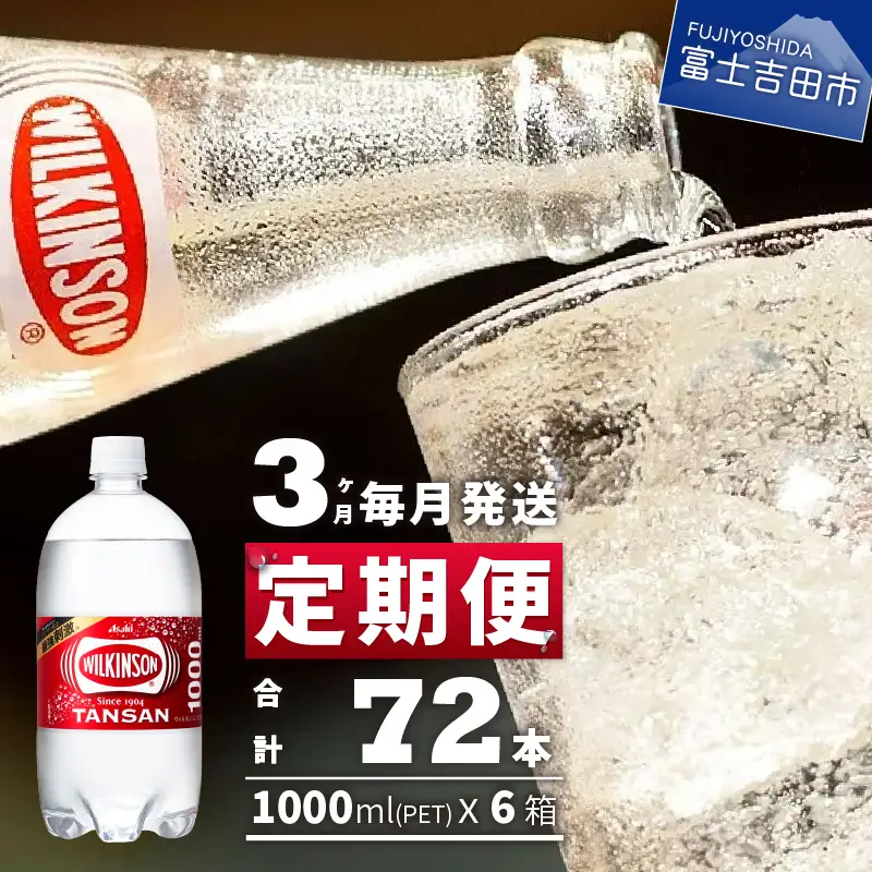 強炭酸水 【3ヶ月お届け！】 ウィルキンソンタンサン PET1L×2箱 (24本入) 定期便 炭酸
