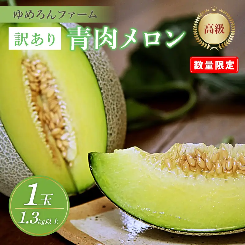 【数量限定100】ゆめろんファームの青肉メロン（訳あり品）（2026年6月上旬～発送） 国産 ふるさと 納税 メロン 青肉 1玉 ふるさと 納税 期間限定 ふるさと 納税 訳あり 規格外 ふるさと 納税 フルーツ