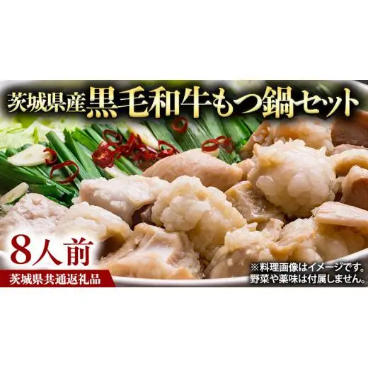 茨城県産 黒毛和牛 もつ鍋 セット（ 8人前 ） ( 茨城県共通返礼品 )