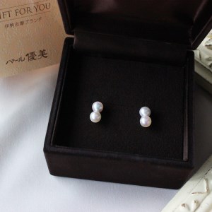 アコヤ真珠 5.5～6mm ピアス (K18)  アクセサリー ベビーパール 真珠 伊勢志摩 志摩 ギフト パール 母の日 ホワイトデー クリスマス 入学式 卒業式 成人式 結婚式 / 志摩産 アコヤ真珠 5.5-6ミリ ベビーパール ダブルピアス