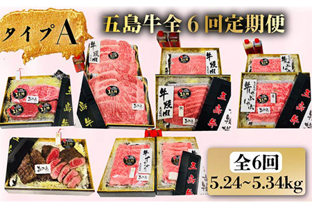 【6回定期便】五島牛タイプA（ソース付） 五島市/鬼岳牧場[PEK029] 国産牛 牛肉 ブランド牛 セット