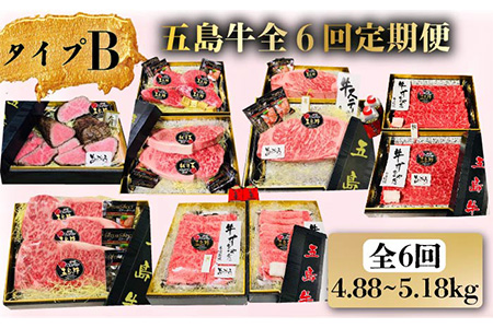 【6回定期便】五島牛タイプB（ソース付） 五島市/鬼岳牧場[PEK030] 