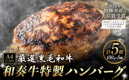 厳選くまもと黒毛和牛ハンバーグ 5個 (1個150g)《30日以内に出荷予定(土日祝除く)》和牛焼肉LIEBE くまもと 黒毛和牛 ハンバーグ