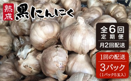 【 全6回（月2回） 定期便 】【 頒布会 】 熟成 黒 にんにく 定期 コース  3パック 《糸島》【シーブ】[AHC002]