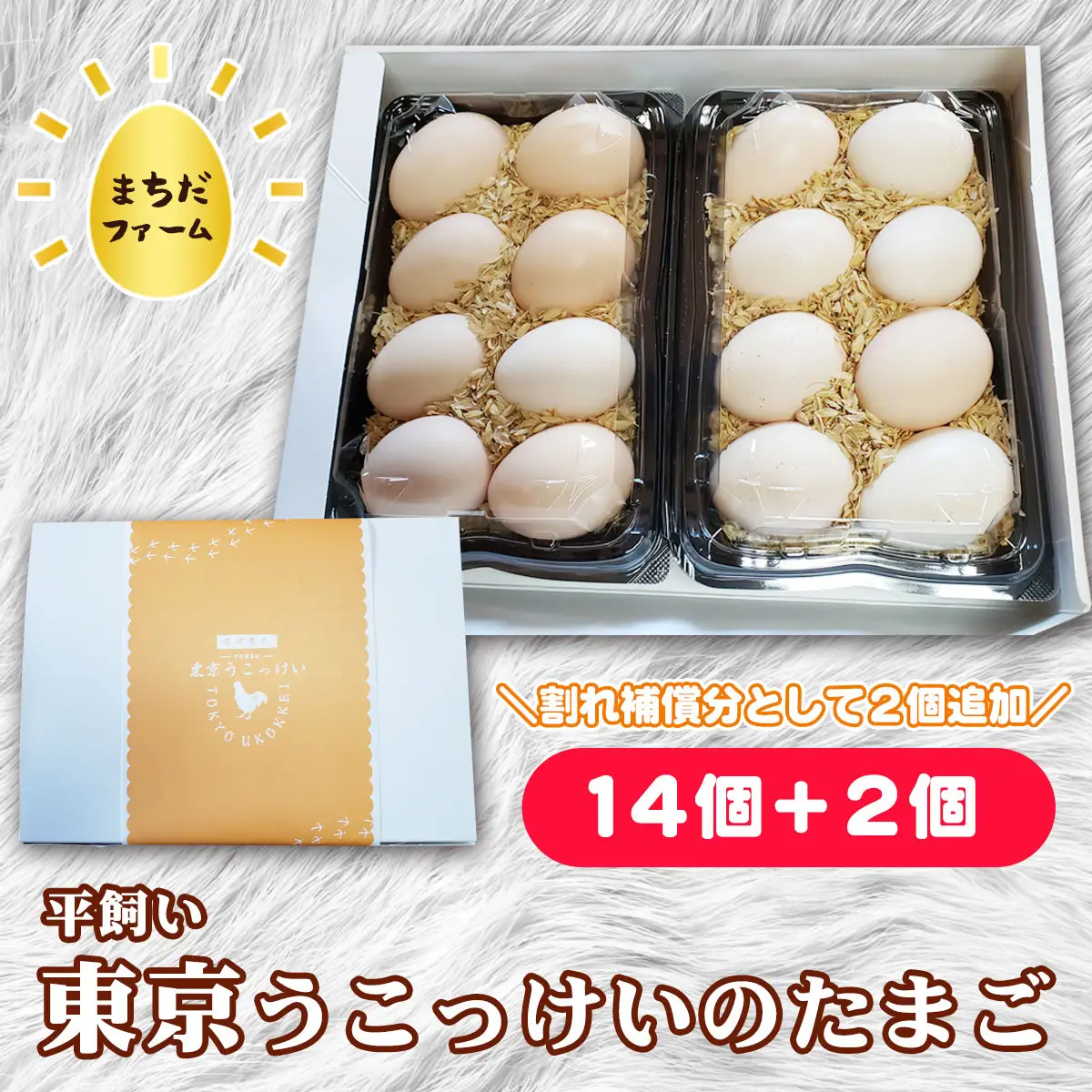 平飼い 東京うこっけいのたまご １４個＋２個 ANAI001
