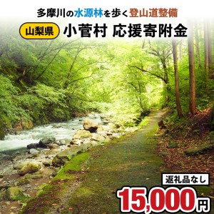 【返礼品なし】多摩川の水源林を歩く登山道整備支援金＜小菅村応援寄附金15,000円＞