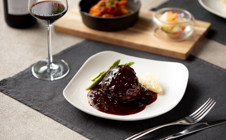 フレンチレストランのシェフ監修 牛100％粗挽きハンバーグセット【配送不可：離島】 お肉 惣菜 野菜加工品 