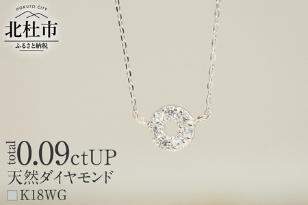 K18 天然ダイヤモンド　HALO　ネックレス【K18WG】 ネックレス ダイヤ K18 WG 天然 ダイヤモンド HALO 鑑別書付 保証書付 ジュエリーケース付 プレゼント [h170]