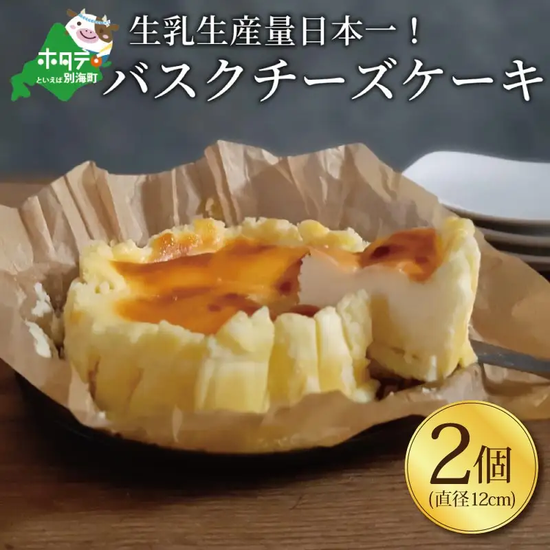 【定期便】バスクチーズケーキ 2個 (直径12cm/個) 北海道【生乳生産量日本一】 チーズケーキ 北海道 別海町