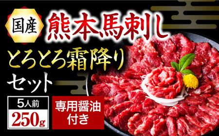 【国産】熊本馬刺し 霜降り 中トロ 250g 国産 熊本 馬刺し 馬 馬肉 馬刺 肉刺し 醤油 贈答用 ギフト 利他フーズ 熊本 阿蘇 南小国町 送料無料