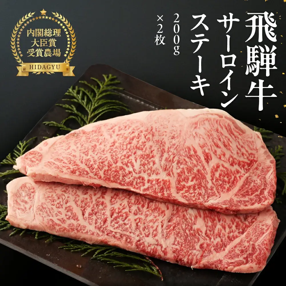 飛騨牛 サーロインステーキ  200g×2枚 【22-17】