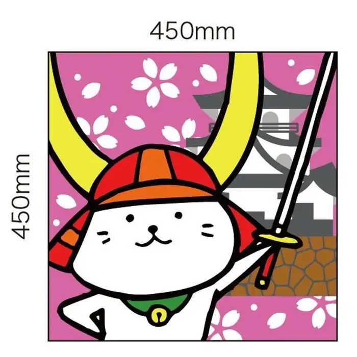 ひこにゃん スクエアフロアマット［春：桜の模様］
