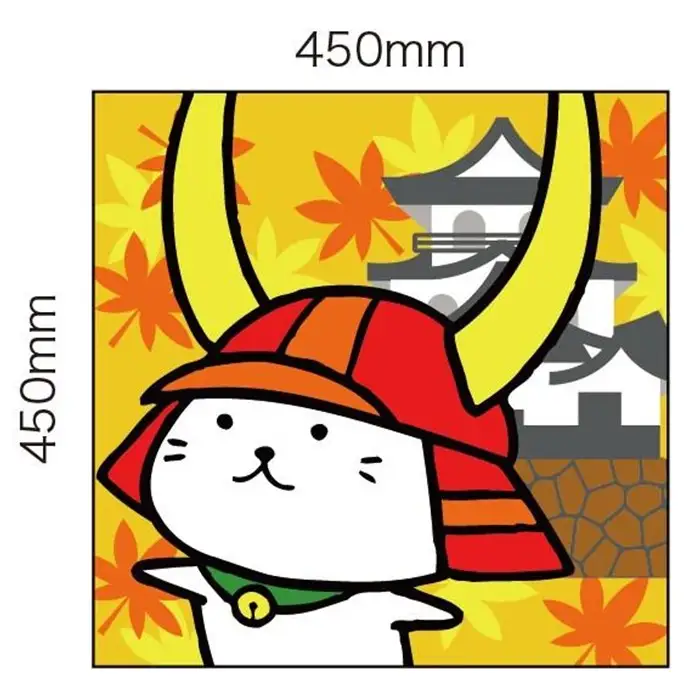ひこにゃん スクエアフロアマット [ 秋 : 紅葉の模様]