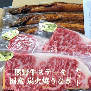 豪華限定企画！熊野牛ステーキと国産炭火焼鰻の贅沢うな牛セットＢ【MT28】【mtf502】