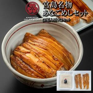 【錦水館】あなごめしセット《2尾入り》×２セット（桑田米2合・秘伝のタレ付）