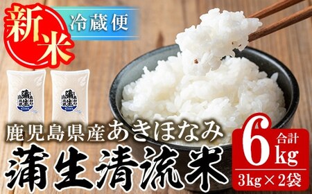 a758 《先行予約受付中！2025年1月以降順次発送予定》＜数量限定！令和6年産新米＞鹿児島県産あきほなみ・蒲生清流米(計6kg・3kg×2袋)【本村農園】