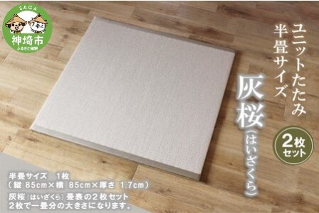 ユニットたたみ半畳サイズ2枚セット【灰桜(はいざくら)】 (H075110)