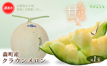 クラウンメロン 訳あり1玉 果物類 メロン青肉 フルーツ 