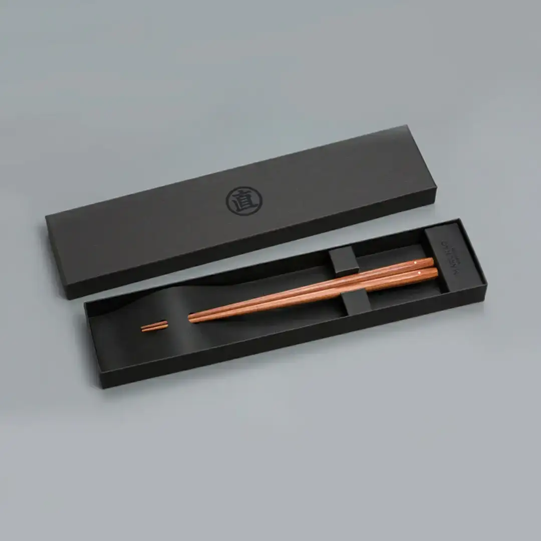 極上 十六角箸 紫檀 225mm 高級 箸 贈答用 無塗 燕三条製  [マルナオ]