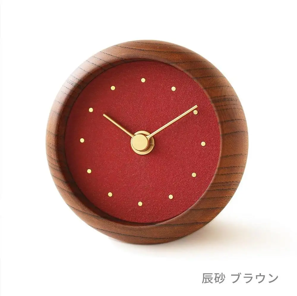 はなもっこ 置時計 辰砂　ブラウン