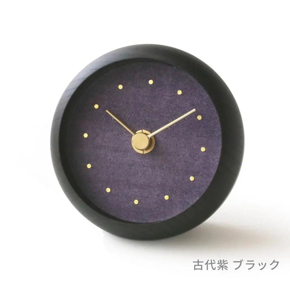 はなもっこ 置時計 古代紫　ブラック