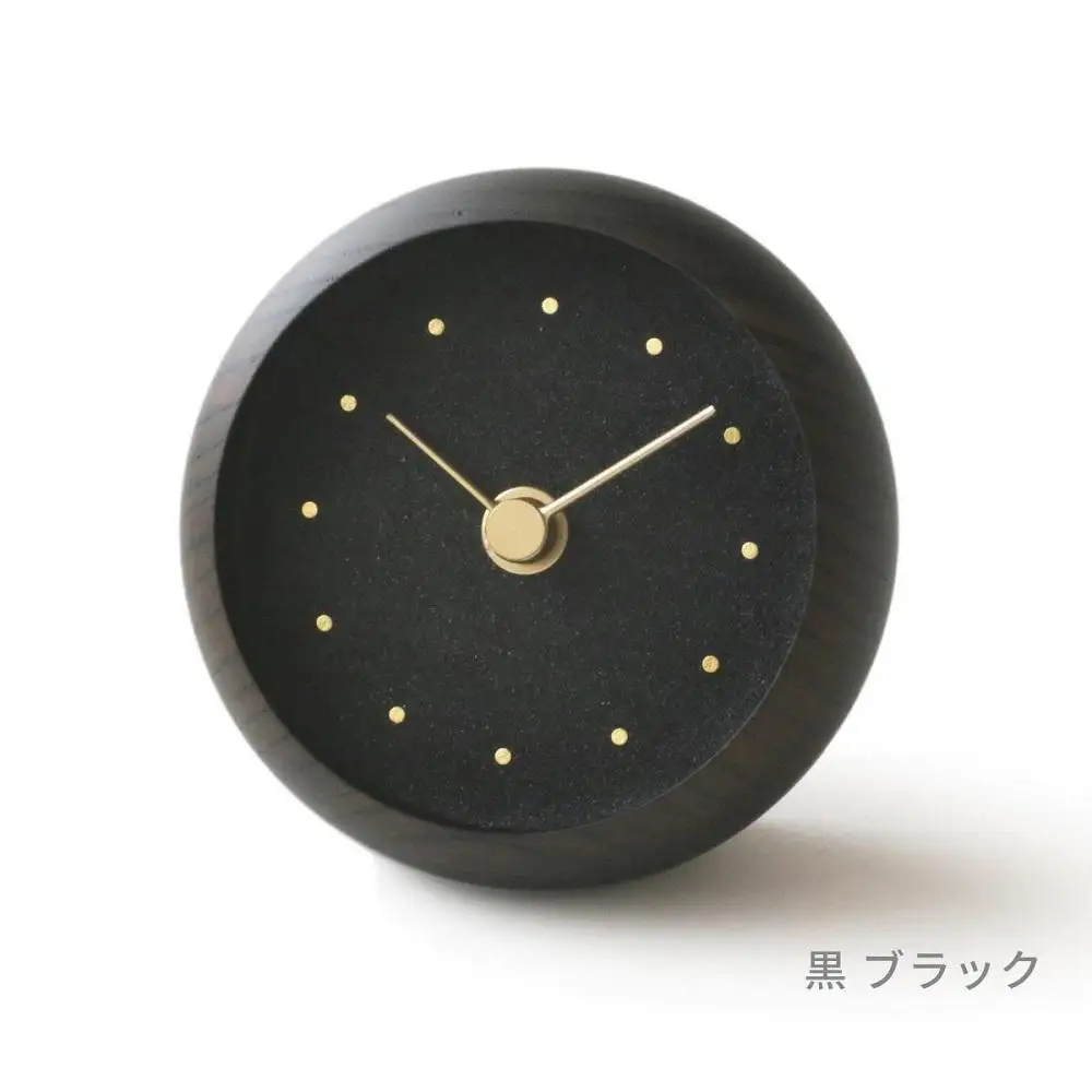 はなもっこ 置時計 黒　ブラック