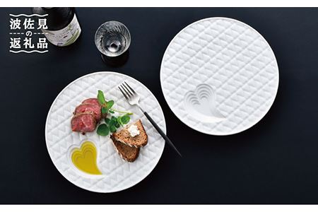 【波佐見焼】ハートフル キルティング プレート 2枚セット 食器 皿 【丹心窯】 [AB35]  波佐見焼