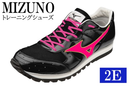 AO42　ミズノトレーニングシューズ　BUILT　TRAINER【ブラック×フラッシュピンク2E】