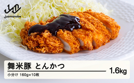 山辺のお米で育ったブランド豚「舞米豚」 手づくり とんかつ 小分け 約1.6kg（160g×10枚）セット トンカツ 豚肉 F20A-195