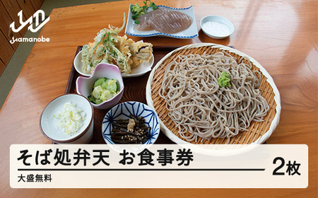 そば処弁天 お食事券(2枚)大盛無料 F20A-736