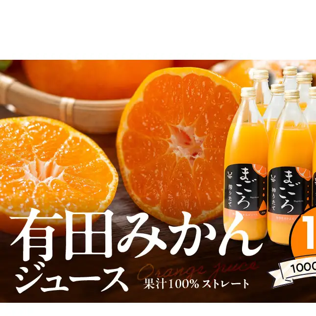 ZE6184_【まごころ】有田みかんジュース100％ 1000ml×12本