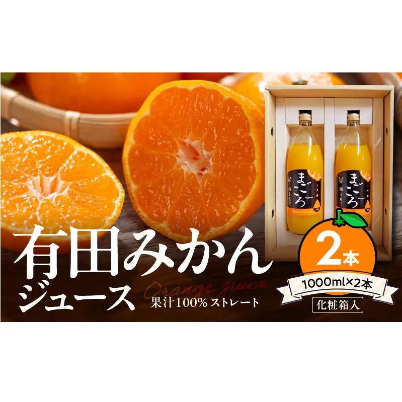 ZE6368n_「まごころ」有田みかん 100％ ジュース 1000ml 2本