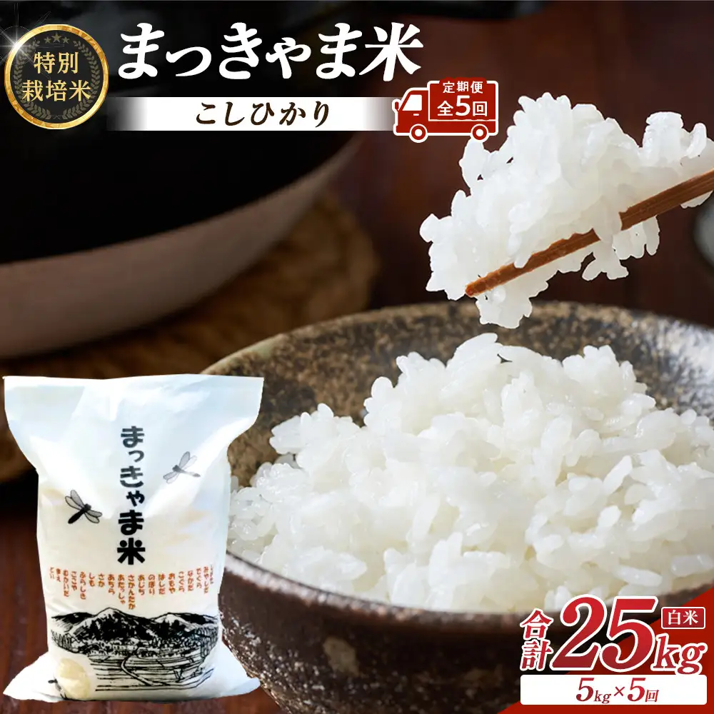 （毎月／全5回）【白米】定期便　特別栽培米 石川県産こしひかり棚田米”まっきゃま米”
