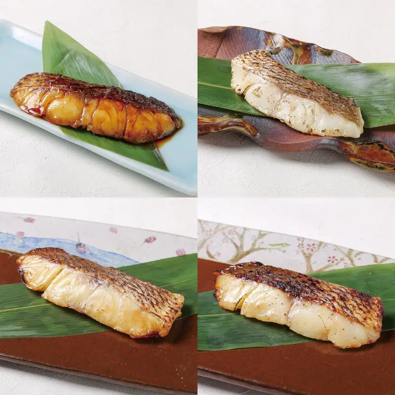 近大生まれマダイ 焼味4種食べ比べセット 計12食入 | 塩焼き 照焼き 西京焼き 柚庵焼き 各3食入り おかず お惣菜 西京漬け 近畿大学 焼き魚 送料無料【akd010A】