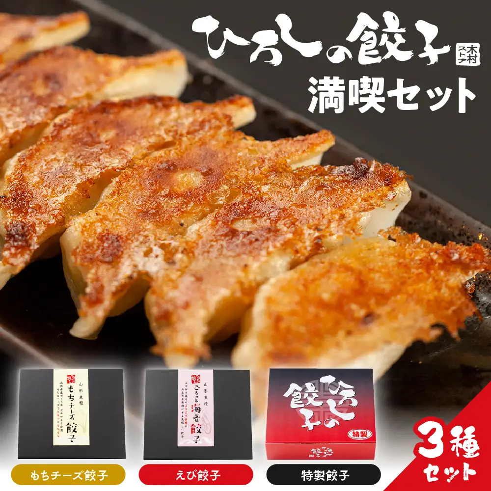 ひろしの餃子 満喫セット（もちチーズ餃子10個、特製餃子16個、えび餃子20個)  hi004-hi044-001r
