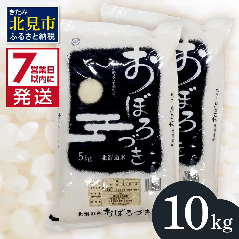 《7営業日以内に発送》令和7年産 おぼろづき 10kg 北海道産 精白米 ( こめ 精米 お米 10キロ HACCP )【080-0093】