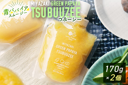 青パパイアスムージー 2個入 MIYAZAKI GREEN PAPAYA TSUBUUZEE ～青パパイアの粒々とフレッシュな柑橘の味わい～［お試し版］ 【A247】