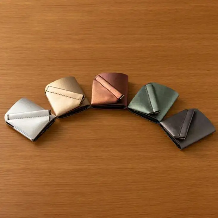 【takenaka kinsai】＼ wallet（バックスラッシュ・ウォレット）[本革・銀箔 ミニマル財布]