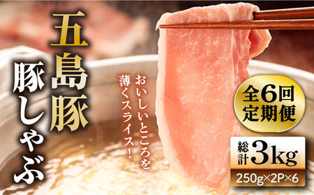 【6回定期便】五島豚の豚しゃぶ500g（250g×2パック） 五島市/ニク勝[PBF022]  しゃぶしゃぶ 豚肉 国産 五島 肉 ぶたしゃぶ 豚しゃぶ