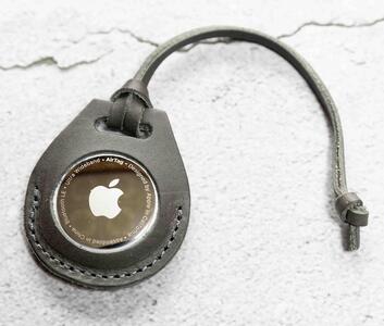 エアタグ用 ケース カバー レザー 本革 apple airtag 【グレー】