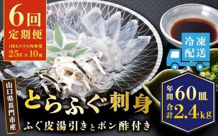 (250001)とらふぐ刺身　定期便コース【隔月10皿（10人前）×6ヶ月】