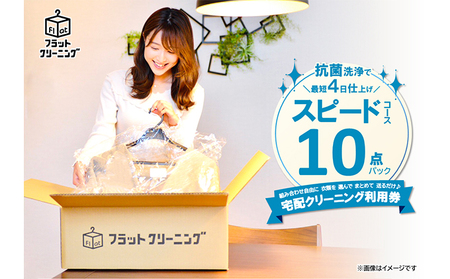 クリーニング フラットクリーニング スピード 10点 パック 宅配クリーニング 利用券 チケット 券 宅配 早い 衣類 洗濯 静岡 静岡県 裾野 裾野市