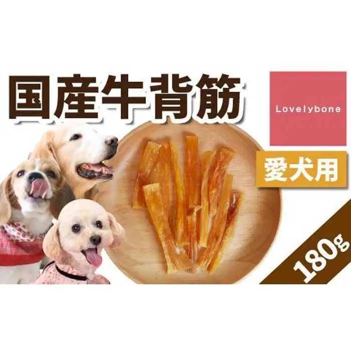 精肉店がこだわった【大中小型犬向けおやつ】国産牛背筋　60g×3　無添加 手作り