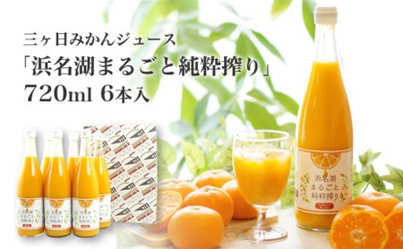三ヶ日みかんジュース「浜名湖まるごと純粋搾り」720ml 6本【静岡 三ヶ日 みかん ジュース】 果汁飲料 野菜飲料 三ケ日みかん 青島 